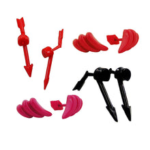 Lade das Bild in den Galerie-Viewer, Set 4x Ohrstecker Modeschmuck pink rot schwarz aus Vollplastik