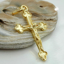 Lade das Bild in den Galerie-Viewer, Anhänger 26x17mm Kreuz mit Jesus glänzend 14Kt GOLD