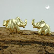 Lade das Bild in den Galerie-Viewer, Ohrstecker Ohrring 7x10mm Elefant glänzend 9Kt GOLD