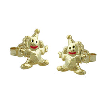 Lade das Bild in den Galerie-Viewer, Ohrstecker Ohrring 8x6mm Clown glänzend farbig lackiert 9Kt GOLD