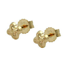 Lade das Bild in den Galerie-Viewer, Ohrstecker Ohrring 4mm Stern mit Muster 9Kt GOLD