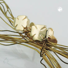 Lade das Bild in den Galerie-Viewer, Ohrstecker Ohrring 5mm Kleeblatt glänzend 9Kt GOLD