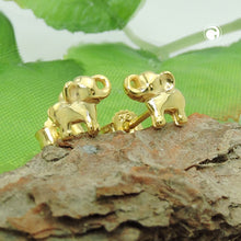 Lade das Bild in den Galerie-Viewer, Ohrstecker Ohrring 6x7mm kleiner Elefant glänzend 9Kt GOLD