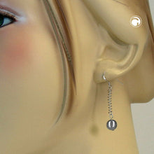 Lade das Bild in den Galerie-Viewer, Ohrhaken 45x8mm mit Kugel und Feder rhodiniert Silber 925