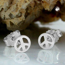 Lade das Bild in den Galerie-Viewer, Ohrstecker Ohrring 4,5mm Peace/Friedens-Symbol Silber 925