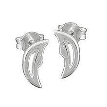Lade das Bild in den Galerie-Viewer, Ohrstecker Ohrring 12x5mm Halbmond mit Gesicht glänzend Silber 925