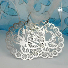 Lade das Bild in den Galerie-Viewer, Ohrhaken 65x50mm Schmetterling Silber 925