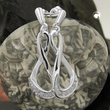Lade das Bild in den Galerie-Viewer, Ohrstecker Ohrring 36x10mm glänzend mit Zirkonias Silber 925