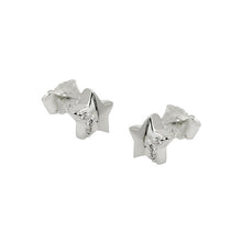 Lade das Bild in den Galerie-Viewer, Ohrstecker Ohrring 6mm Stern mit Zirkonia teilmatt Silber 925