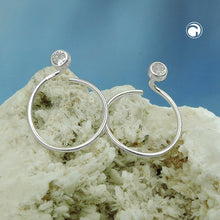 Lade das Bild in den Galerie-Viewer, Ohrstecker Ohrring 15mm Ohrspirale mit Zirkonia Silber 925