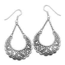 Lade das Bild in den Galerie-Viewer, Ohrhaken Ohrhänger Ohrring 53x25mm Orient geschwärzt Silber 925
