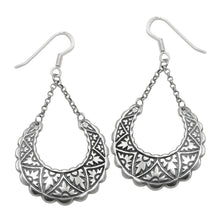 Lade das Bild in den Galerie-Viewer, Ohrhaken Ohrhänger Ohrring 53x25mm Orient geschwärzt Silber 925