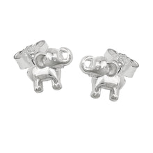 Lade das Bild in den Galerie-Viewer, Ohrstecker Ohrringe 6x7mm kleiner Elefant glänzend Silber 925