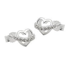 Lade das Bild in den Galerie-Viewer, Ohrstecker Ohrring 6x9mm Herz mit Zirkonia-Band Silber 925