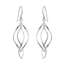 Lade das Bild in den Galerie-Viewer, Ohrhaken Ohrring 45x13mm 2x Spitzoval in sich gedreht glänzend Silber 925