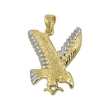 Lade das Bild in den Galerie-Viewer, Anhänger 20x16mm Adler bicolor rhodiniert glänzend 9Kt GOLD