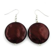 Lade das Bild in den Galerie-Viewer, Ohrhaken Ohrring 28mm Scheibe kaffeebraun-glänzend Kunststoff
