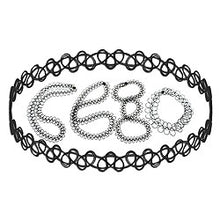 Lade das Bild in den Galerie-Viewer, Kette 4 Stück flexible Tattoo-Kette schwarz 36cm
