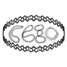 Lade das Bild in den Galerie-Viewer, Kette 4 Stück flexible Tattoo-Kette schwarz 36cm
