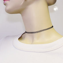 Lade das Bild in den Galerie-Viewer, Kette 4 Stück flexible Tattoo-Kette schwarz 36cm
