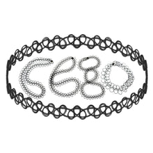 Lade das Bild in den Galerie-Viewer, Kette 4 Stück flexible Tattoo-Kette schwarz 36cm
