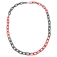 Lade das Bild in den Galerie-Viewer, Kette 8mm Eloxalkette Anker weit rot-schwarz Aluminium 60cm
