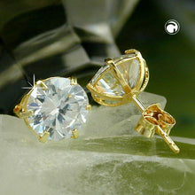 Lade das Bild in den Galerie-Viewer, Ohrstecker Ohrring 8mm großer Zirkonia rund 9Kt GOLD
