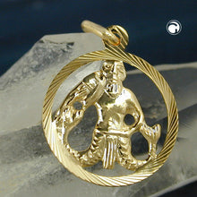 Lade das Bild in den Galerie-Viewer, Anhänger 15mm Sternzeichen Wassermann 9Kt GOLD
