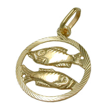 Lade das Bild in den Galerie-Viewer, Anhänger 15mm Sternzeichen Fische 9Kt GOLD
