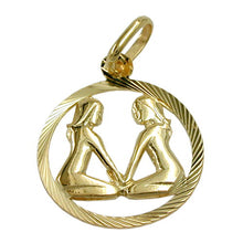 Lade das Bild in den Galerie-Viewer, Anhänger 15mm Sternzeichen Zwillinge 9Kt GOLD
