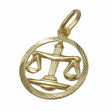 Lade das Bild in den Galerie-Viewer, Anhänger 15mm Sternzeichen Waage 9Kt GOLD
