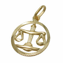 Lade das Bild in den Galerie-Viewer, Anhänger 15mm Sternzeichen Waage 9Kt GOLD
