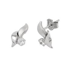 Lade das Bild in den Galerie-Viewer, Ohrstecker Ohrring 11x6mm Zirkonia 9Kt Weißgold
