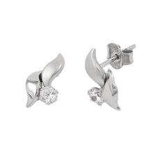 Lade das Bild in den Galerie-Viewer, Ohrstecker Ohrring 11x6mm Zirkonia 9Kt Weißgold
