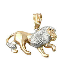 Lade das Bild in den Galerie-Viewer, Anhänger 23x15mm Löwe bicolor rhodiniert 9Kt GOLD
