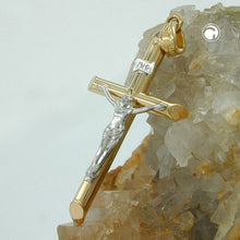 Lade das Bild in den Galerie-Viewer, Anhänger 30x21mm Jesuskreuz bicolor mit Weißgold 9Kt GOLD
