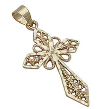 Lade das Bild in den Galerie-Viewer, Anhänger 27x16mm Kreuz filigran glänzend 9Kt GOLD
