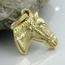 Lade das Bild in den Galerie-Viewer, Anhänger 12x12mm Pferdekopf glänzend 9Kt GOLD

