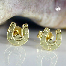 Lade das Bild in den Galerie-Viewer, Ohrstecker Ohrring 6x6mm Hufeisen glänzend 9Kt GOLD
