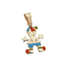 Lade das Bild in den Galerie-Viewer, Anhänger 14x10mm Junge farbig emailliert 9Kt GOLD
