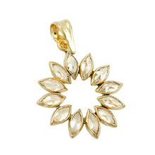 Lade das Bild in den Galerie-Viewer, Anhänger 14mm Blume aus 12 weißen Zirkonias 9Kt GOLD
