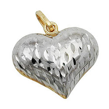 Lade das Bild in den Galerie-Viewer, Anhänger 14x16x6mm Herz bicolor diamantiert 9Kt GOLD
