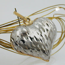 Lade das Bild in den Galerie-Viewer, Anhänger 14x16x6mm Herz bicolor diamantiert 9Kt GOLD
