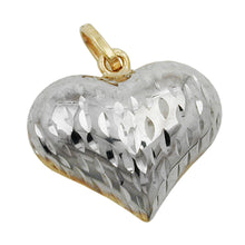 Lade das Bild in den Galerie-Viewer, Anhänger 14x16x6mm Herz bicolor diamantiert 9Kt GOLD
