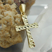 Lade das Bild in den Galerie-Viewer, Anhänger 15x11mm Kreuz diamantiert 9Kt GOLD
