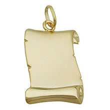 Lade das Bild in den Galerie-Viewer, Anhänger Dokumentenrolle 22x17mm matt glänzend 9Kt GOLD
