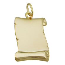 Lade das Bild in den Galerie-Viewer, Anhänger Dokumentenrolle 22x17mm matt glänzend 9Kt GOLD
