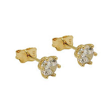 Lade das Bild in den Galerie-Viewer, Ohrstecker Ohrring 5mm Zirkonia 9Kt GOLD

