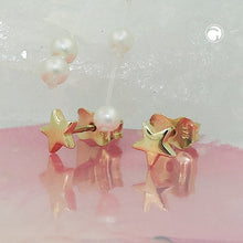 Lade das Bild in den Galerie-Viewer, Ohrstecker Ohrring 5mm Stern glänzend 9Kt GOLD
