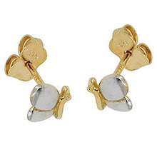 Lade das Bild in den Galerie-Viewer, Ohrstecker Ohrring 6x5mm Schmetterling bicolor glänzend 9Kt GOLD
